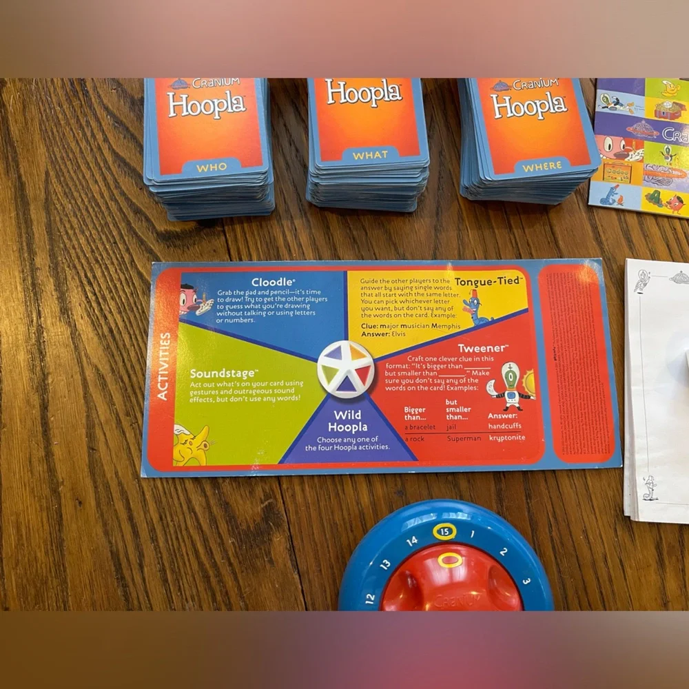 Cranium 2002 Hoopla Card Game with Timer